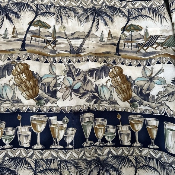 Campia Moda Men’s Hawaiian Shirt Beach Cocktails Bananas Pineapples Leaves XL - Picture 3 of 7